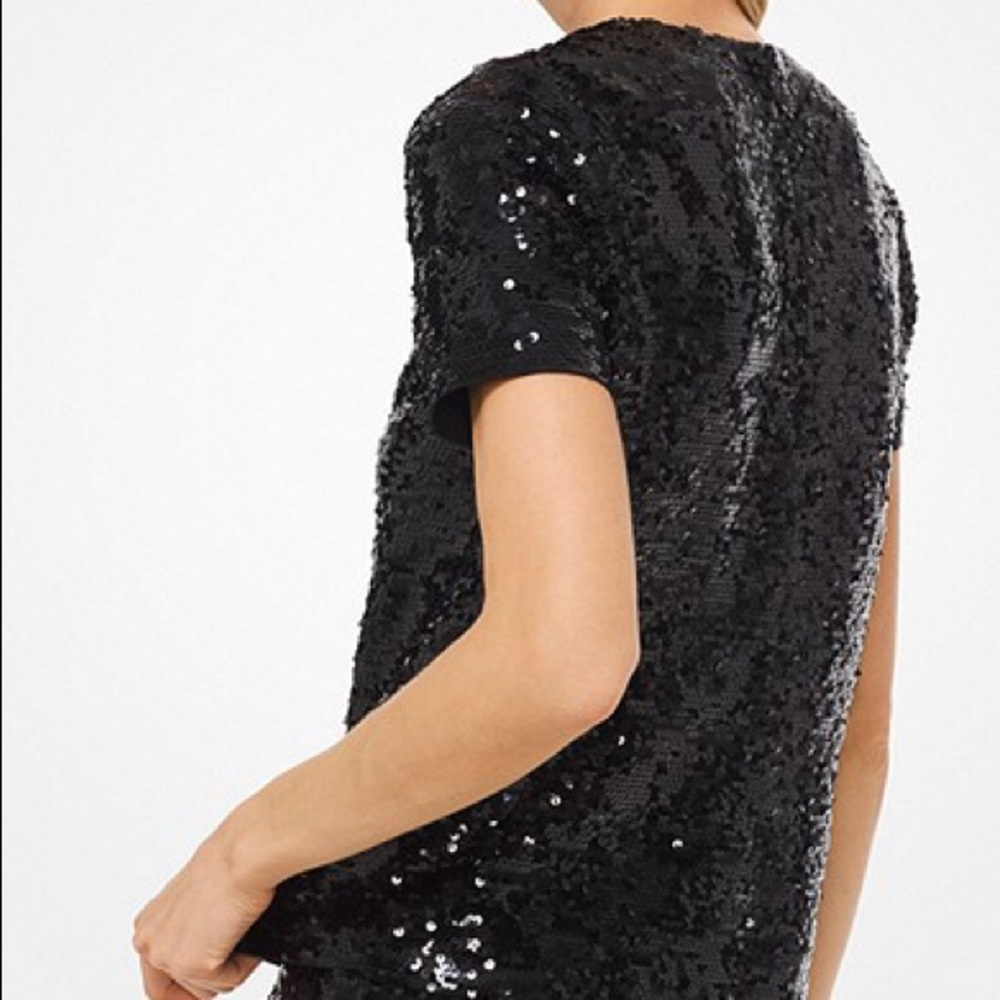 Michael Kors Black Sequin Top Perfect for New Years